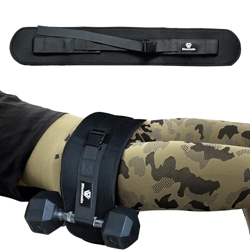 Hip Thrust Belt, Fully Upgraded Hip Thrust Belt for Dumbbells, More Comfortable Hip Thrust Belt, Home Gym Hip Thrust Belt with Wider and Longer Anti-Slip Pads. - color: black PRO