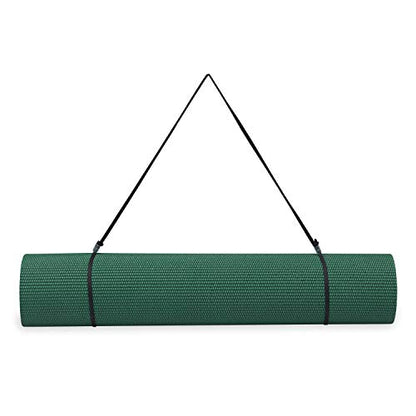 Gaiam Essentials 1/4" Thin (6mm) Yoga & Pilates, Fitness & Exercise Mat with Easy-Cinch Carrier Strap Cusion Support For Fitness and Gym Workouts