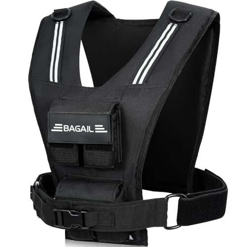 BAGAIL Weighted Vest Men, 20lb/30lb/40lb Adjustable Weight Vest for Woman with Removable Iron Weights, Women’s Rucking Vest for Walking, Workout, Running, Strength Training - size: 20 lb