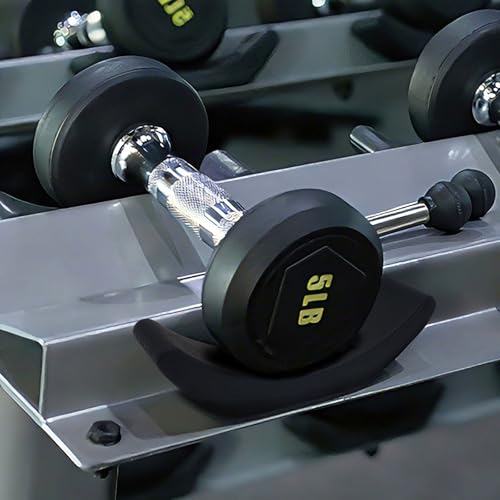 12 Pack Dumbbell Saddles, Heavy Duty Anti-Roll Dumbbell Cradles for Rack or Floor, Non-Slip Plastic Dumbbell Holder for Round & Hex Weights, Home Gym Weight Storage Accessories Replacement