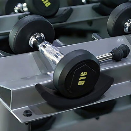 12 Pack Dumbbell Saddles, Heavy Duty Anti-Roll Dumbbell Cradles for Rack or Floor, Non-Slip Plastic Dumbbell Holder for Round & Hex Weights, Home Gym Weight Storage Accessories Replacement