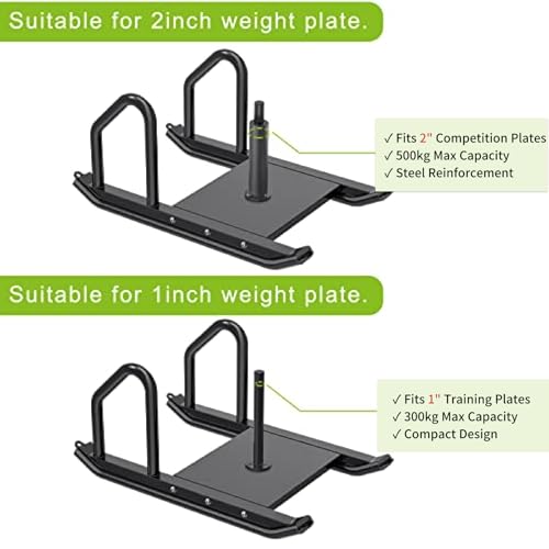 Kipika Weight Sled, Workout Sled, Fitness Strength Training Sled, Speed Training Sled for Athletic Exercise, Speed Improvement, Easily Through Obstacles, Suitable for 1" & 2" Weight Plate - color: C- Black