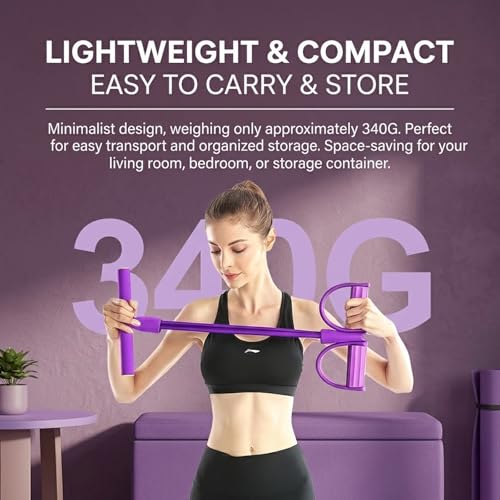 Hllpro Gentle Fit Exercise Band, 6-Tube Pedal Resistance Bands with Handles, Multifunction Fitness Resistance Bands for Abdomen, Waist, Arms, Legs & Full Body Workout