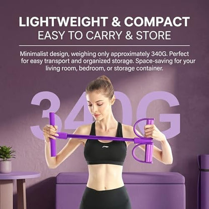 Hllpro Gentle Fit Exercise Band, 6-Tube Pedal Resistance Bands with Handles, Multifunction Fitness Resistance Bands for Abdomen, Waist, Arms, Legs & Full Body Workout