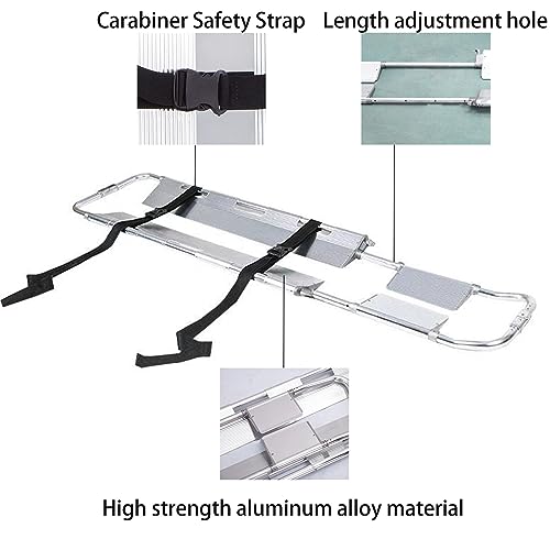 Folding Aluminum Stretcher Board - Portable Ambulance Gurney with Safe Str, Lightweight Spine Board for Emerncy Mcal Use, Camping & First Aid