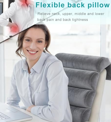 Lumbar Support Pillow for Office Chair,Computer/Desk Chair/Couch,Sitting on Bed,Back Support Adjustable for Chair,Patented 6-fold semicircular Back Cushion (Short Velvet Cover)