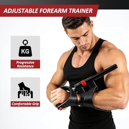Wrist Muscles Exerciser Adjustable Forearm Grip Strength Trainer Wrist Strength Training Exercise Machine Hand Grip Strengtheners for Muscle Building
