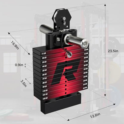 RitFit M1 Pro Smith Machine Cable Crossover Power Cage Home Gym - color: RED, size: M1 PRO (With Weight Stack)