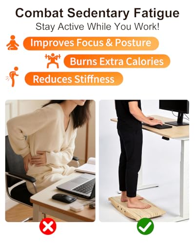 360° Balance Board for Standing Desk, Anti-Fatigue 3D Wobble Board, Boost Focus & Burn Calories Balancing Board, 440lbs Capacity for Adults Kid at Home & Office, Surf & Skate Simulation Foot Stretcher