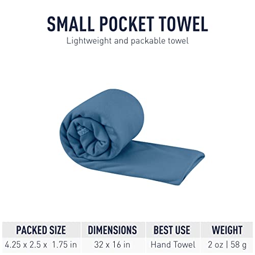 Sea to Summit Portable Pocket Towel for Camping, Gym, and Travel - color: Moonlight Blue, style: Small