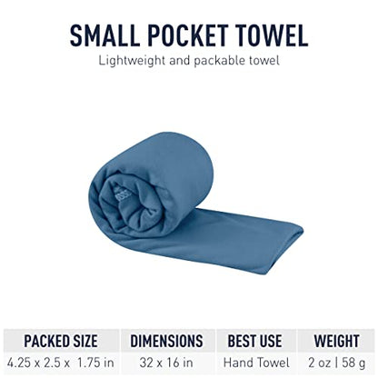 Sea to Summit Portable Pocket Towel for Camping, Gym, and Travel - color: Moonlight Blue, style: Small