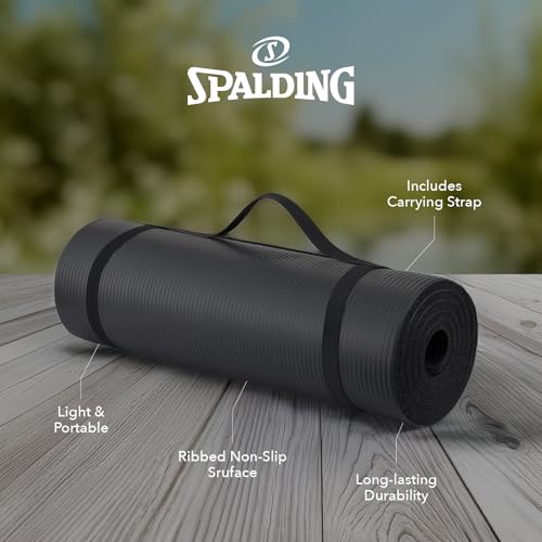 Spalding - Exercise Mat Extra Long 84 Inch, Non-Slip Fitness & Yoga Mat for Floor Workouts, Stretching & Home Exercise