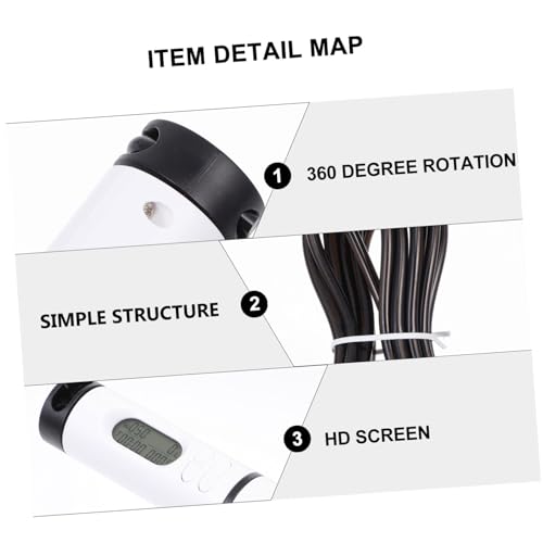 ABOOFAN Digital Cordless Jump Rope with Counter, Weighted Steel Wire Skipping Rope for Indoor Fitness and Fat Burning, 1 Handle with Switch for Men and Women Workout