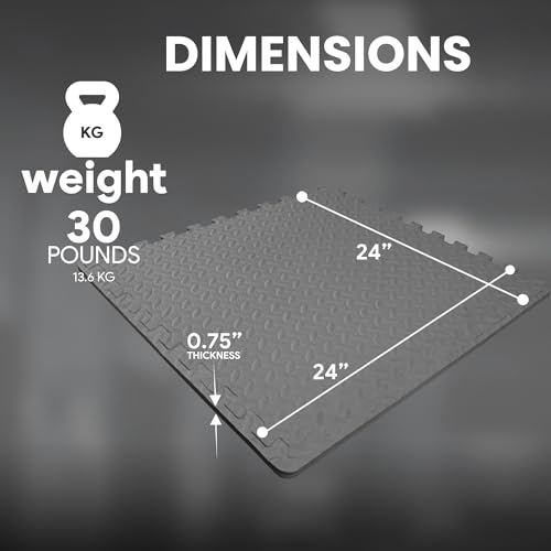 BalanceFrom Puzzle Exercise Mat 3/4 Thick, EVA Interlocking Foam Floor