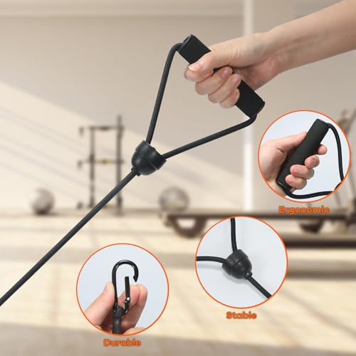 1 Pair Stepper Resistance Bands with Handles & Connecting Strap – Workout & Exercise Bands for Strength Training, Muscle Toning, Home Gym Fitness Equipment