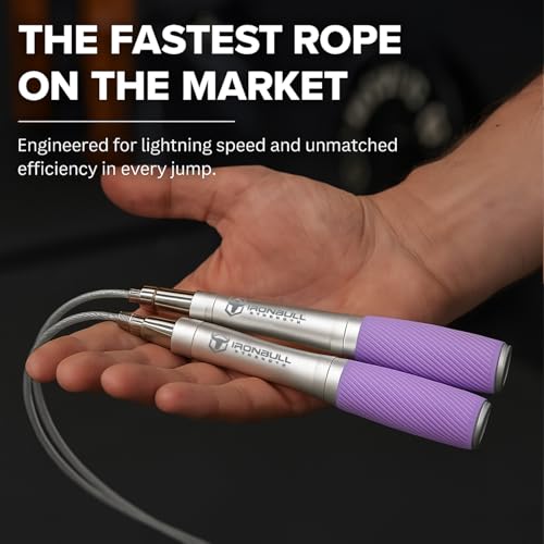 Jump Rope for Men & Women - Ultra-Fast, High Speed Jump Rope - Self-Locking Screw-Free Design with Aluminum Handles and Silicone Textured Grips - Precision Engineered for Maximum Performance - Skipping Rope for Workout Fitness, Cross Training & Home Exerc