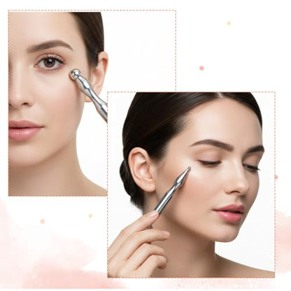 Tmj Pen Acupressure Face Stick Fascia Tool Acupuncture Pen Fascia Stick Facial Reflexology Tools Massage Pens for Face Body Point (Silver)