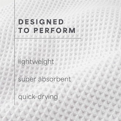 S&T INC. Aura Microfiber Waffle Bath Towels, 4 Pack, Quick-Dry, Ultra Absorbent, Lightweight Towels for Bathroom, 30 inches x 60 inches, 420GSM, White