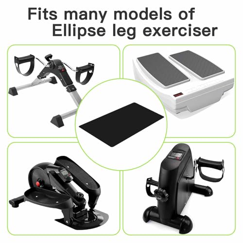 Non-Slip Elliptical Machine Mat - Durable Workout Mat for Under Desk Ellipticals, Seated Foot Pedal Exercisers, Floor Protection & Stability for Home Gym Equipment (23.7" x 15.9")