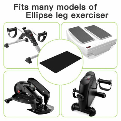 Non-Slip Elliptical Machine Mat - Durable Workout Mat for Under Desk Ellipticals, Seated Foot Pedal Exercisers, Floor Protection & Stability for Home Gym Equipment (23.7" x 15.9")