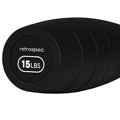 Retrospec Grip Steel Club Strength Training, Rehabilitation, Stretching, Conditioning and Rotational Training - Options for Women & Men - style: 15 lbs