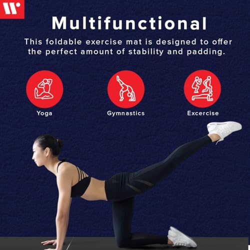 We Sell Mats 4 x 8 ft Folding Exercise Mat, 2 Inch Thick Personal Fitness & Home Gym Mat for Yoga, Pilates, Stretching & Workouts - color: Black