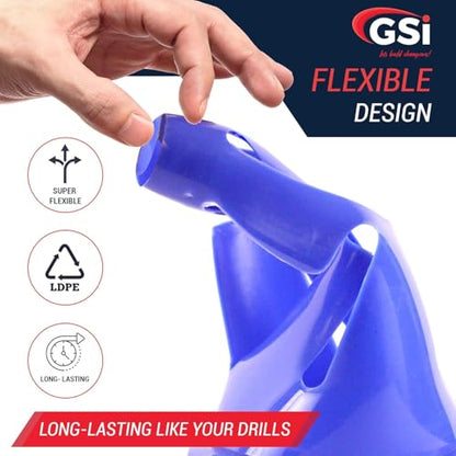 GSi Hurdle Training Cones | Multi Pack Sets | Dual Purpose Agility Cones with Holes | Ideal for Soccer, Kids, Dog, and Sports Training - style: 9" with Slit - 12 Pack