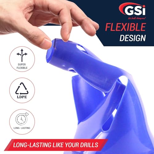 GSi Agility Training Wind-Resistant Cones/S-Slit Design, 12 Cones in 2 Colors /9 Inch Height/Cones for Training, Sports Drills & Field Marking