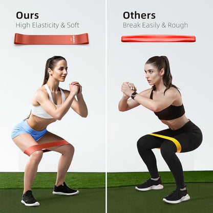 Resistance Bands for Working Out, 5-Pack Elastic Loop Exercise Bands for Strength Training Stretching, Home Gym Equipment for Pilates Yoga Physical Therapy, Leg Glute Arm Workout Kit for Women Men