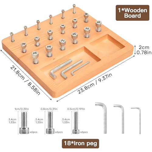 Wooden Pegboard for Finger Dexterity, Finger Strength Trainer for Hand Grip Strengthener Targeted Strength, Relief & Recovery– for Men, Women, and Seniors