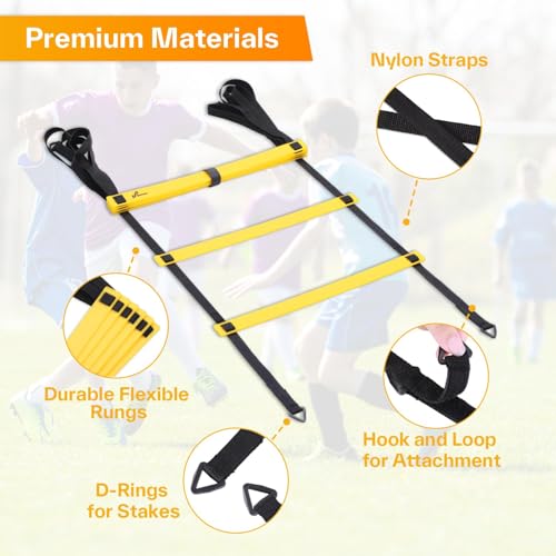 Sportneer 12lb Weighted Vest Agility Ladder Speed Training Set for Women Men, Strength Training for Walking Running Fitness Weight Loss, Footwork Drill for Soccer Football Basketball