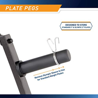 Marcy Olympic Weight Plate Tree for 2-Inch Plates Weight Storage Rack - color: Triangular - Black
