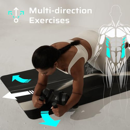 Fitness Ab Roller Wheel with Elbow Support Abdominal Trainer Roller Workout Equipment for Core Strength Training for Men and Women