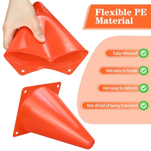 PXZBLG 12/24/50pcs Soccer Cones, 7" Soccer Cones, Plastic Traffic Cones, Training Cones for Basketball Football Skating Drills Practice