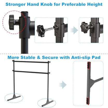 4FT/5FT/6FT Height Adjustable Freestanding Ballet Barre with Fabric Sleeve Portable Double Ballet Bar 350 lbs Capacity Heavy Duty Dance Barre for Home Workout, Stretch - color: 4FT Ballet Barre Only