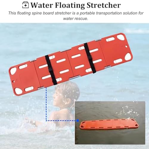 Foldable Medical Emergency Rescue Stretcher - Spine Board Backboard for Lifeguards, Water Rescue Float Board, 350Lb Capacity, Durable & Lightweight Design