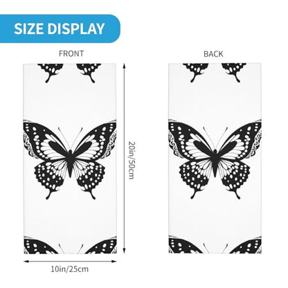 Black and White Lace Butterfly Prints Multifunctional Sport Headband – Seamless Stretch Neck Gaiter for Hiking, Biking, Running & Outdoor Activities – Soft, Quick-Dry, No-Fade Design