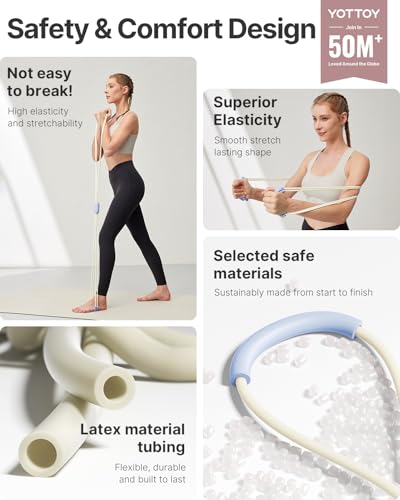 YOTTOY Cross Resistance Band for Full Body Workout,Elastic Exercise Bands for Legs,Arms,Glutes,Stretch Bands for Exercise,Yoga Straps for Stretching, Booty Bands for Home Gym