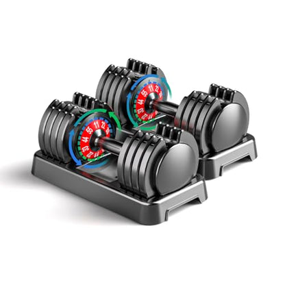 Adjustable Dumbbell Set of 2, 50/100/110lbs Free Weights Dumbbell Set - size: 55LBS Pair - B