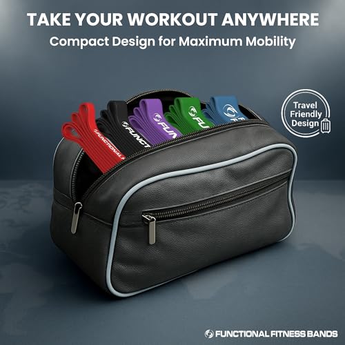 Pull Up Assist Bands Set by Functional Fitness. Heavy Duty Resistance and Assistance Training Band - color: Combo Pack - #2 Red, #3 Black, #4 Purple, #5 Green, and #6 Blue