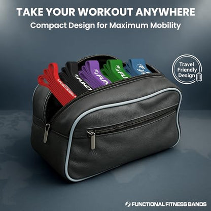 Pull Up Assist Bands Set by Functional Fitness. Heavy Duty Resistance and Assistance Training Band - color: Combo Pack - #2 Red, #3 Black, #4 Purple, #5 Green, and #6 Blue