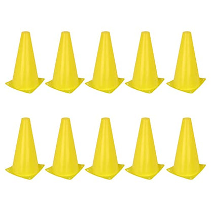 23cm Soccer Training Cones - 10-Pack Polyethylene Field Markers for Football, Basketball, and Agility Drills