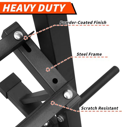 PENSUN Dumbbell Rack – 3 Tier Adjustable Weight Storage Stand with Side Barbell Plate Holder – Multi Purpose Home Gym Organizer for Dumbbells, Kettlebells, Barbell - color: Widened - 1500 LBS (Upgraded)