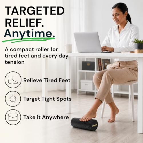 Fitizen Foam Roller – Muscle Massage Rehab Stiff Back Pain Physical Therapy Deep Tissue Firm Exercise Equipment Home Gym Stress Yoga Pilates for The Fit Citizen by FitNation - style: Mini - 12 x 4 Inches
