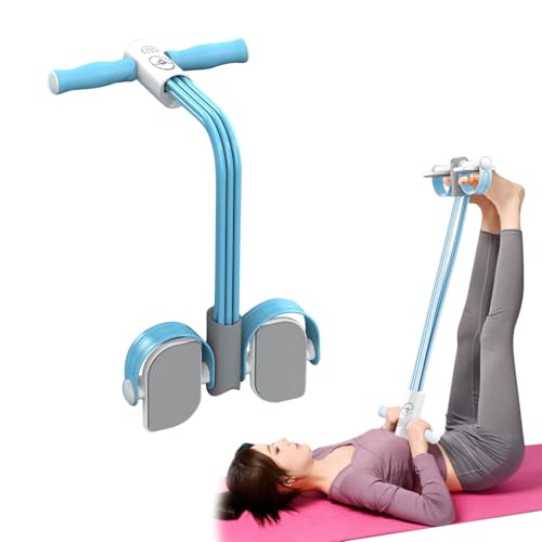 CALIDAKA Multifunction Tension Rope,6 Tube Elastic Yoga Pedal Puller Resistance Band,Pedal Puller Resistance Rope,Fitness Equipment for Abdomen/Waist/Arm/Leg Stretching Slimming Training(Blue) - color: Blue