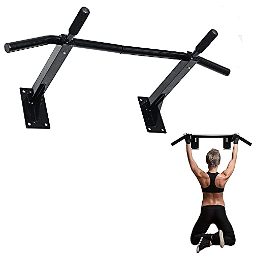 Wall Mounted Pull-Up Bar, Multifunction Dip Station/Heavy Duty Chin Up Bar For Home Gym Exercise And Workout, Can Bear 200Kg/440Lb