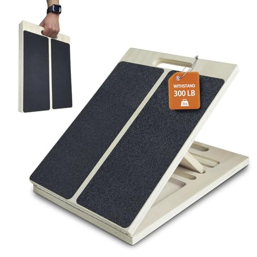 Wooden Slant Board for Calf Stretching, Adjustable Portable Wooden Incline Board for Yoga, Take Exercise, Stretch the Muscles, Exercise the Ankles