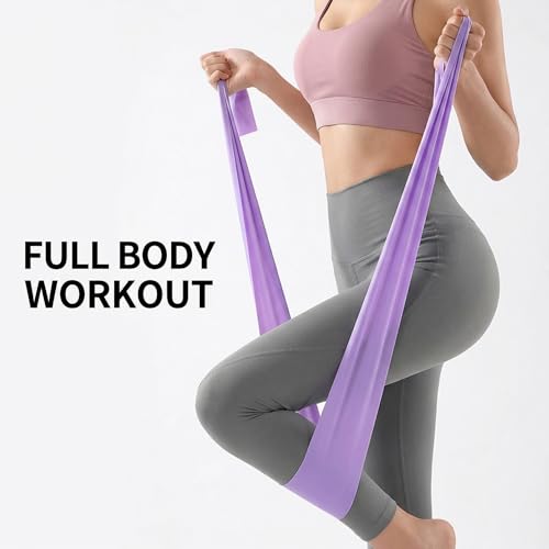 Resistance Bands, 1.5m Mist Purple Workout Bands Resistance for Women 22lbs Yoga Straps for Stretching, High Tension Leg Straps and Yoga Belt for Gym Accessories Pilates Home Fitness Training