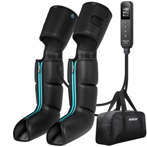 CINCOM Leg Massager for Circulation and Pain Relief, Air Compression 3 in 1 Leg Massager for Foot Calf & Thigh, Leg Compression Boots for Recovery, Edema, RLS Relief