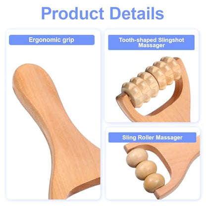 2pcs Wooden Massage Roller,Foot Roller,Wooden Rollers For Massage,Wood Therapy Massage Tools,Muscle Roller,Wood Bead Massage Roller Stick,Manual Massage Roller Tool For Body Care And Relaxation
